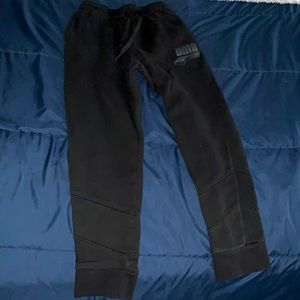 Boys Black Puma Sweatpants Size M (10-12)
